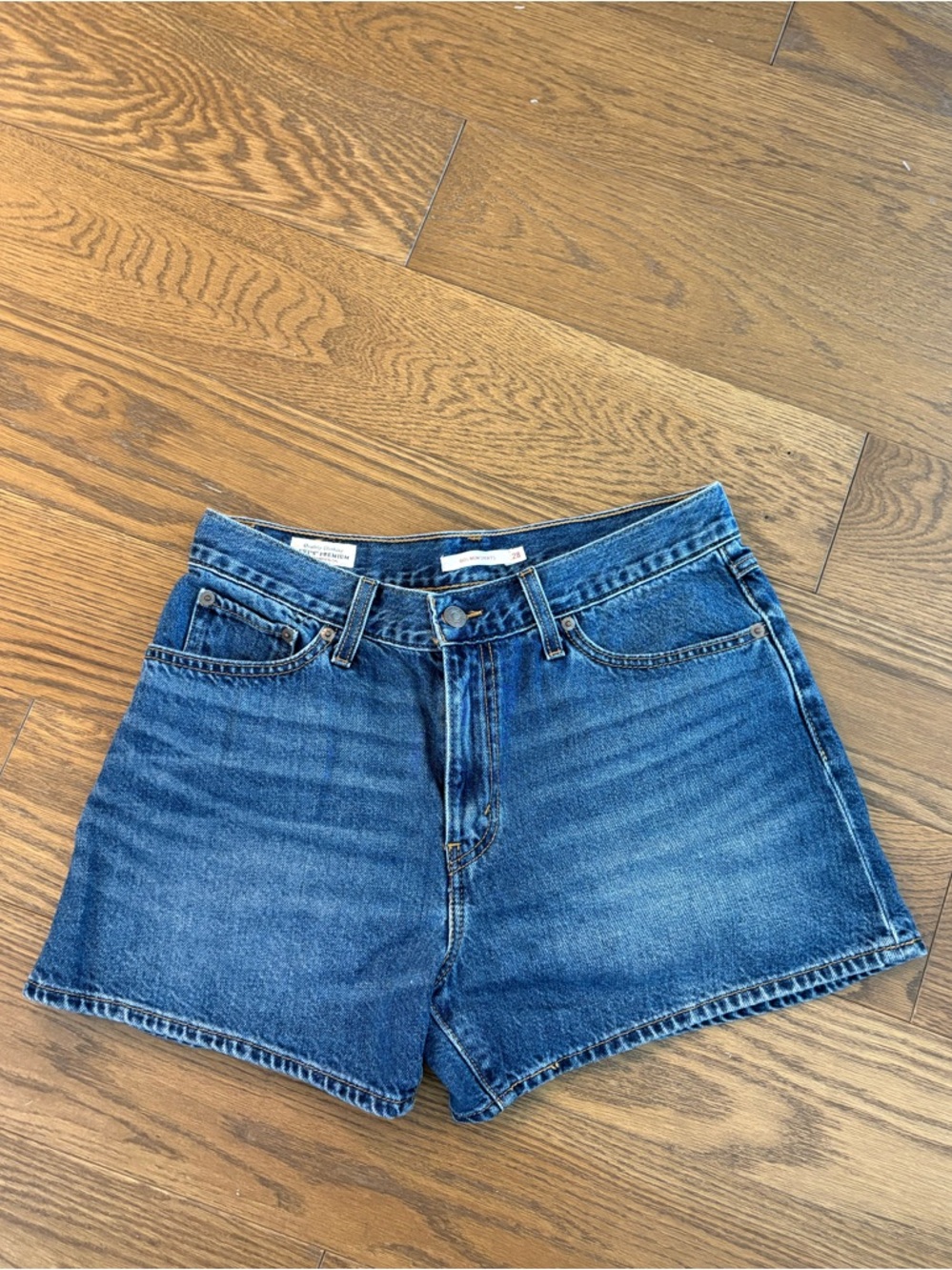 Levi's Medium Blue High-Waist Denim Shorts